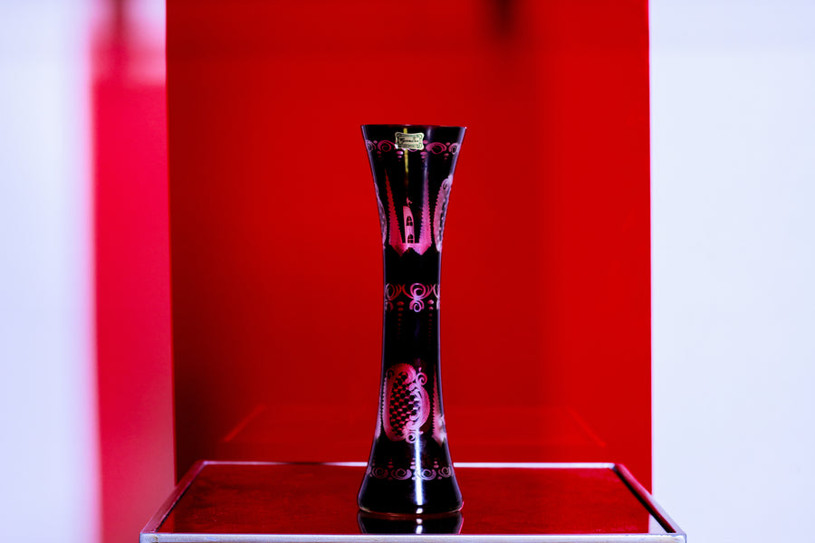Egermann black overlay vase