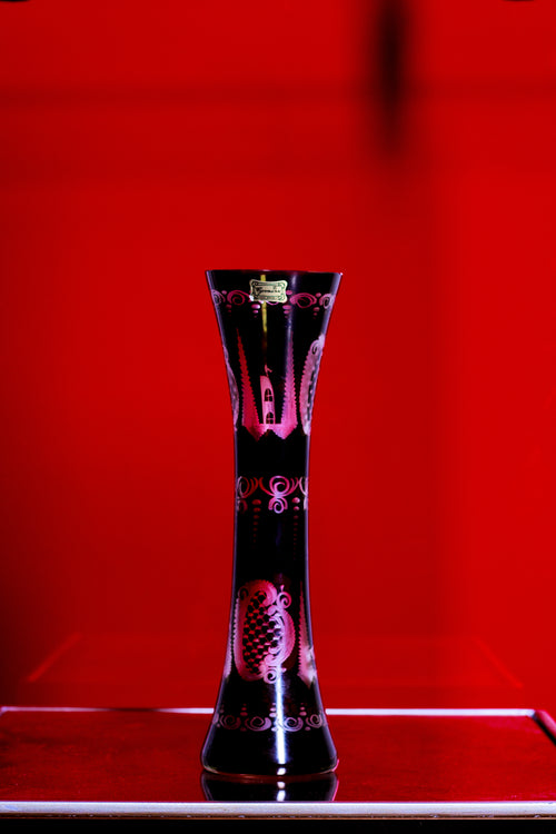 Egermann black overlay vase